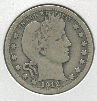 1912-P Silver Barber Quarter 25c Philadelphia Mint - KR174