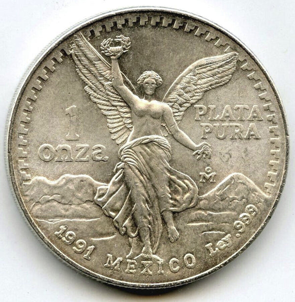1991 Mexico 1 Onza 999 Silver Plata Pura Coin - Estados Unidos Mexicanos - B563