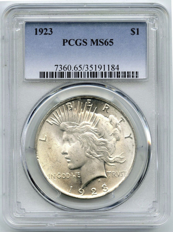 1923 Peace Silver Dollar PCGS MS65 Certified - Philadelphia Mint - G304