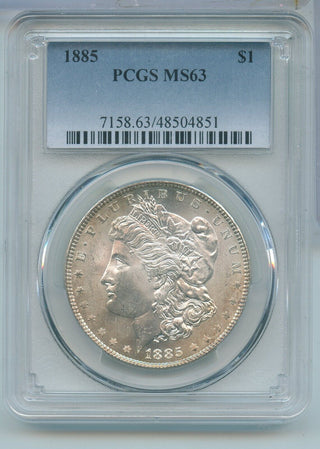 1885-P Silver Morgan Dollar $1 PCGS MS63 Philadelphia Mint - KR640