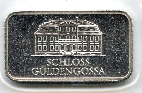 Schloss Guldengossa 10 Gram 999 Silver Ingot Bar Medal Geiger Edelmetalle - A985