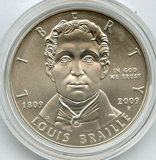 2009 Louis Braille Silver Dollar $1 United States Mint Commemorative Coin H176