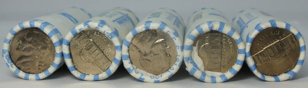 Lot of 5 1989-P Jefferson Nickel 5C Rolls 200 Coins Uncirculated LH150