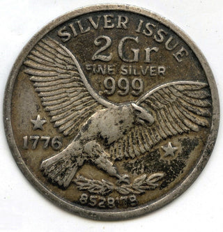 Silver Issue 2 Gram 999 Fine Medal Round Eagle - G716
