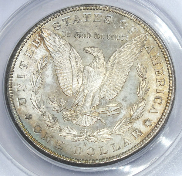 1882-S Morgan Silver Dollar ANACS MS64 Toning Toned - San Francsico Mint - A935