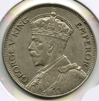 1934 New Zealand Silver Coin - Half Crown - King George V - G399