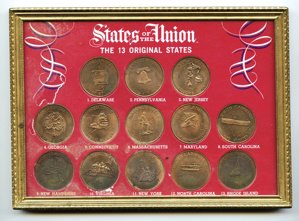 States of the Union 13 Original Art Medal Rounds USA United States History A436