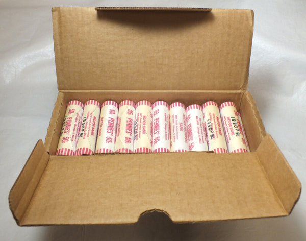 1990 -P Pennies 50 Roll Penny Box Lot Uncirculated  -DM273