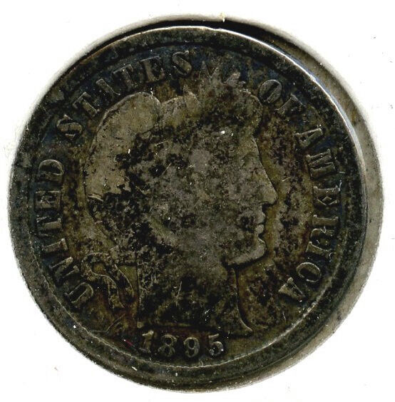1895 S Barber Silver Dime - San Francisco Mint - DM699