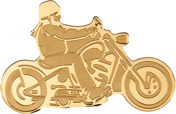 Biker Motorcyclist Motorcycle Half Gram .9999 Gold $1 Palau Coin - JP106