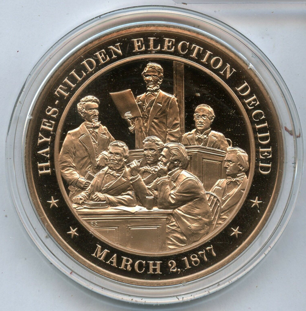Hayes-Tilden Election Decided 1877 Bronze Proof Medal - Franklin Mint - JL126