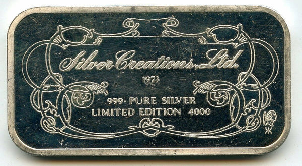 1973 Harry S Truman 999 Silver 1 oz Art Bar ingot Medal President - BQ648