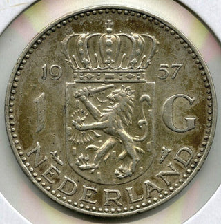 1957 Netherlands Silver Coin 1 Gulden - G870
