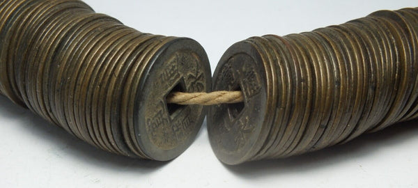 String of 99 Japan Edo Kan'ei Tsuuhou New Mon Coin 1668-1700 Zenisashi LH450