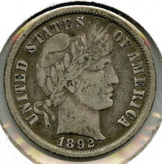 1892 Barber Silver Dime - Philadelphia Mint - B891