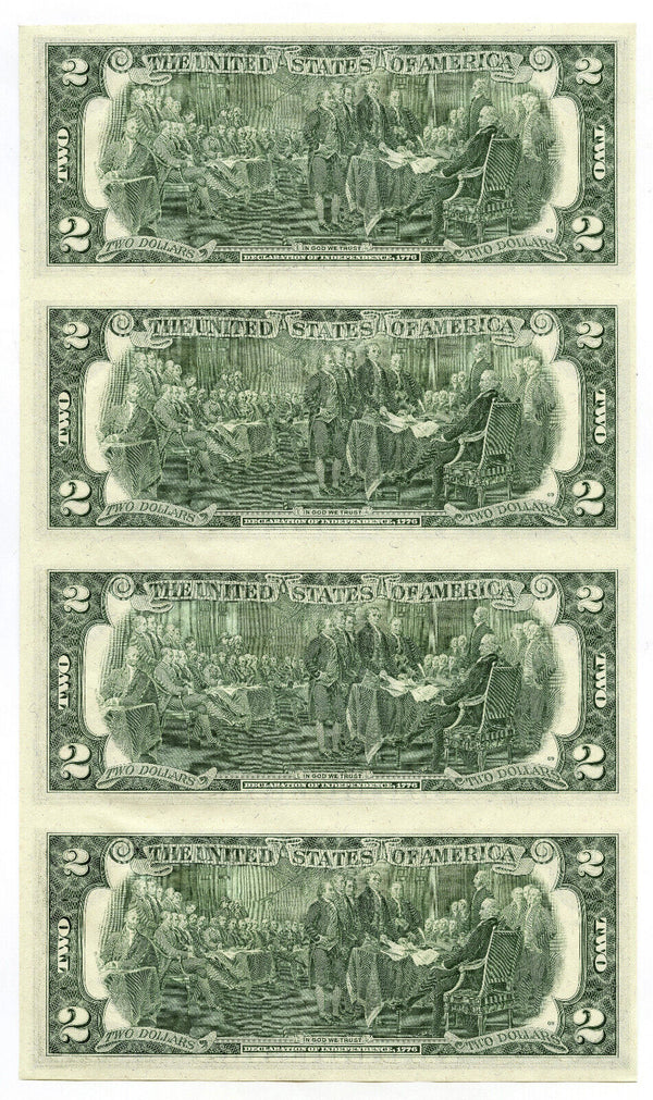 Uncut Sheet 1976 $2 Federal Reserve Star Notes St. Louis Missouri Panel - C627