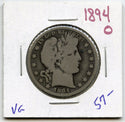 1894-O Barber Silver Half Dollar - New Orleans Mint - A682