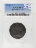 1796 Draped Bust Large Cent PCGS XF45 Reverse of 1797 Penny - JJ515