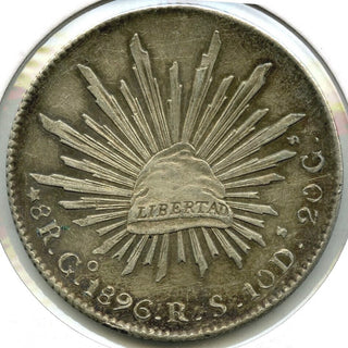 1896 Mexico Go Guanajuato 8 Reales Coin - Republica Mexicana - E886