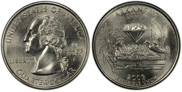 2003-P Arkansas Statehood Quarter 25C Uncirculated Coin Philadelphia mint 049