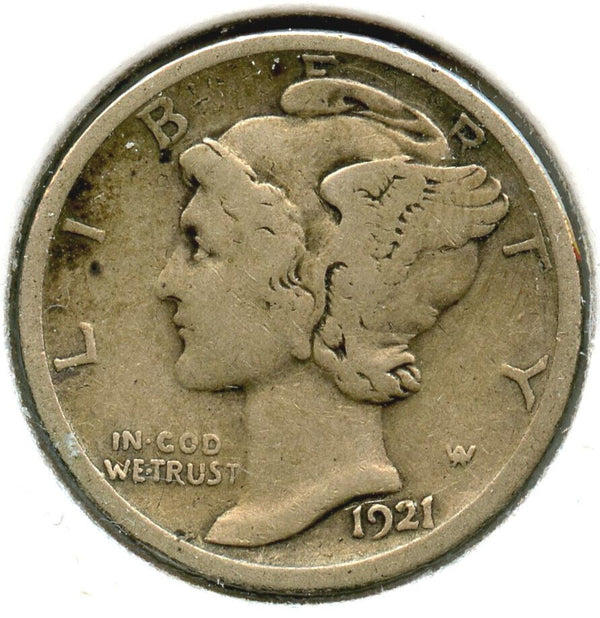 1921-D Mercury Silver Dime - Denver Mint - CC01