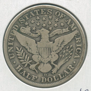 1913-D Silver Barber Half Dollar 50c Denver Mint  - KR317