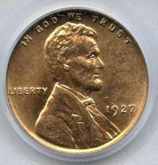 1927 Lincoln Wheat Cent Penny PCGS MS63 RD Certified - Philadelphia Mint - G693