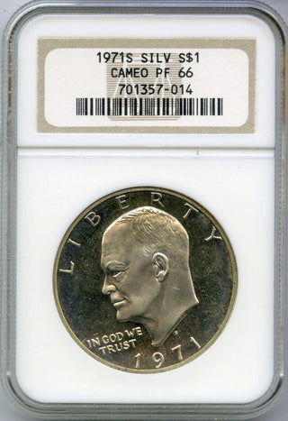 1971s Silver Dollar Cameo PF 66 NGC Certified -1 Dollar- DM393