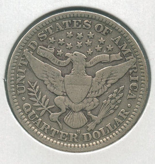 1909-S Silver Barber Quarter 25c San Francisco Mint - KR168