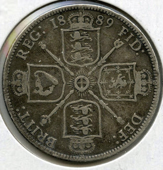 1889 Great Britain Silver Coin - Florin - Queen Victoria - G356