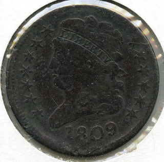 1809 Classic Head Half Cent Penny - Rotated Die - C34