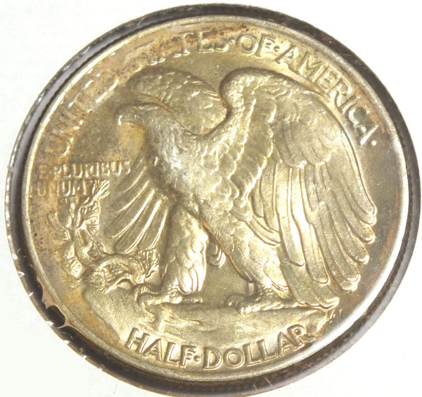 1946 Walking Liberty Silver Half Dollar - Toning Toned - Philadelphia Mint CC43