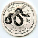 2013 Australia Lunar Year of Snake 999 Silver 2 oz Coin $2 Commemorative - BX398
