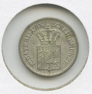 1870 Bavaria Germany Kreuzer .1660 Silver Coin .0045 ASW -DN152