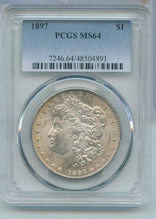 1897-P Silver Morgan Dollar $1 PCGS MS64 Philadelphia Mint - KR664