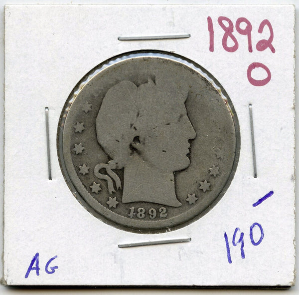 1892-O Barber Silver Half Dollar - New Orleans Mint - A681