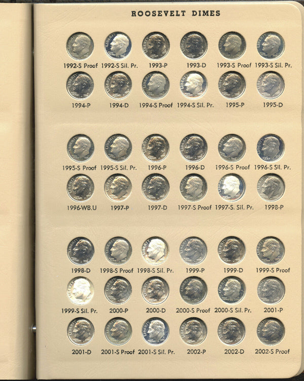 1946 - 2013 Roosevelt Dimes -210 Uncirculated Coin Set In Album Dansco -DM834