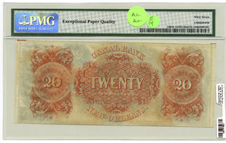1850's $20 Louisiana New Orleans Canal Bank Remainder PMG 67 EPQ Superb Gem E14