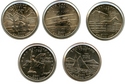 2001 State Quarter 5-Coin Set KY RI NC NY VT Philadelphia Mint Statehood - KZ606
