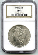 1904-O Morgan Silver Dollar NGC MS65 Certified - New Orleans Mint - E865