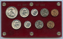 1956 United States US Mint Uncirculated 9-Coin Set & Holder - JN358
