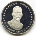 Michael Jordan 1987-88 Medal NBA Round MVP Chicago Bulls 999 Silver 1 oz - B291