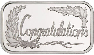 2023 Congratulations Laurels Award 999 Silver 1 oz Art Bar Ingot Medal Gift