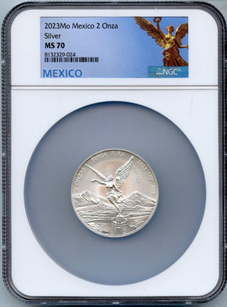 2023 Mexico Libertad 2 Oz 999 Silver Coin NGC MS70 Onza Moneda Plata - JP581