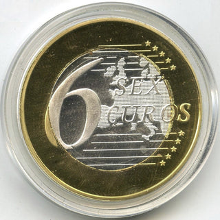 Sex 6 Euros Novelty Coin - Adult Art Medal Round - H83