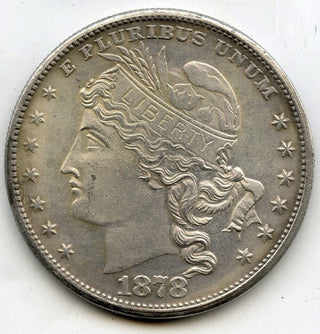 1878 Goloid Metric Dollar 100 Cents Coin Novelty America - E716