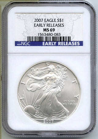 2007 American Eagle 1 oz Silver Dollar NGC MS69 Early Releases US Mint - C537