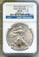 2014 American Eagle 1 oz Silver Dollar NGC MS70 Early Releases Bullion - CC939