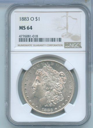 1883-O Morgan Silver Dollar $1 NGC MS64 New Orleans Mint - KR593