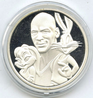 Space Jam 1996 Michael Jordan 999 Silver 1 oz Medal Round Bugs Bunny G646